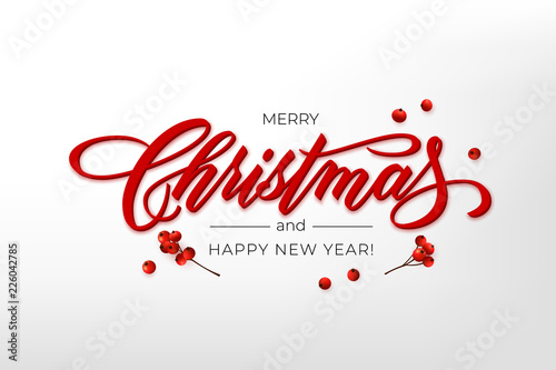 Lettering Merry Christmas and Happy New Year