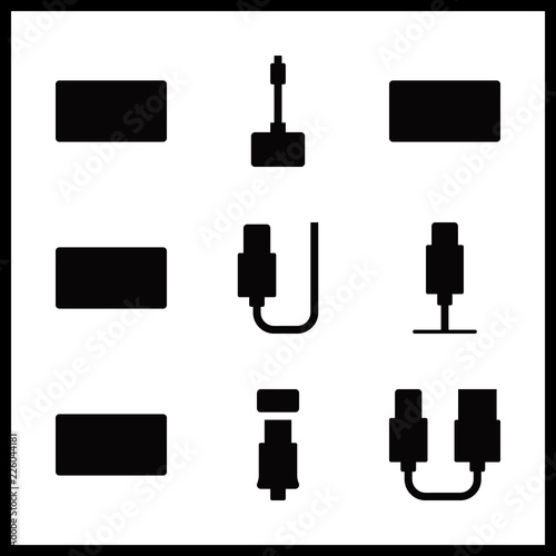 universal icon. usb and usb cable vector icons in universal set. Use this illustration for universal works.