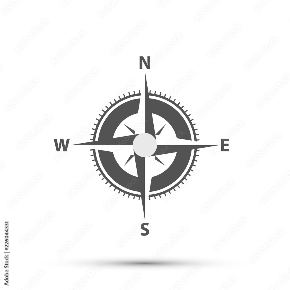 Fototapeta premium Compass on a white background art. Vector Illustration.