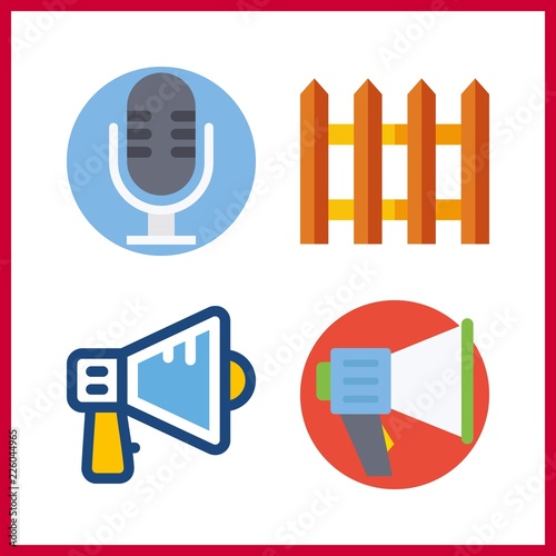 announcement icon. microphone and megaphone vector icons in announcement set. Use this illustration for announcement works.