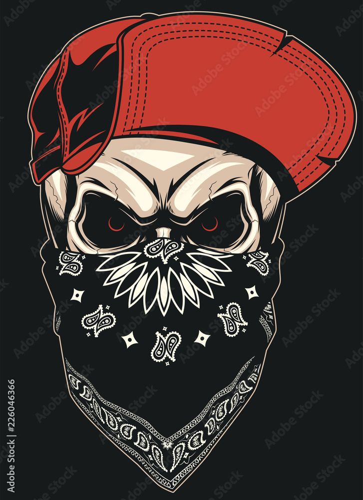 Skull in a red cap