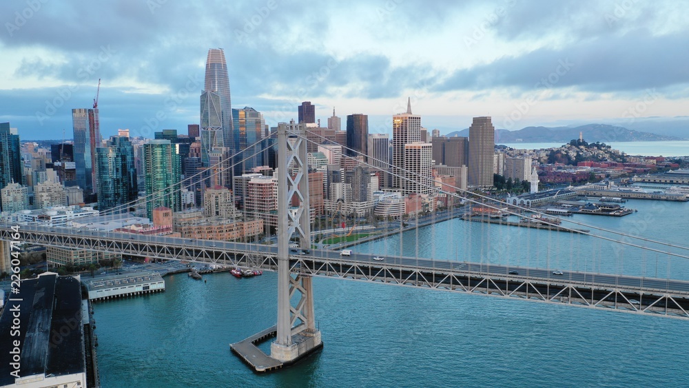 San Francisco With Bay Bridge