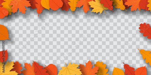 Vector Background With Autumn Golden Leaves