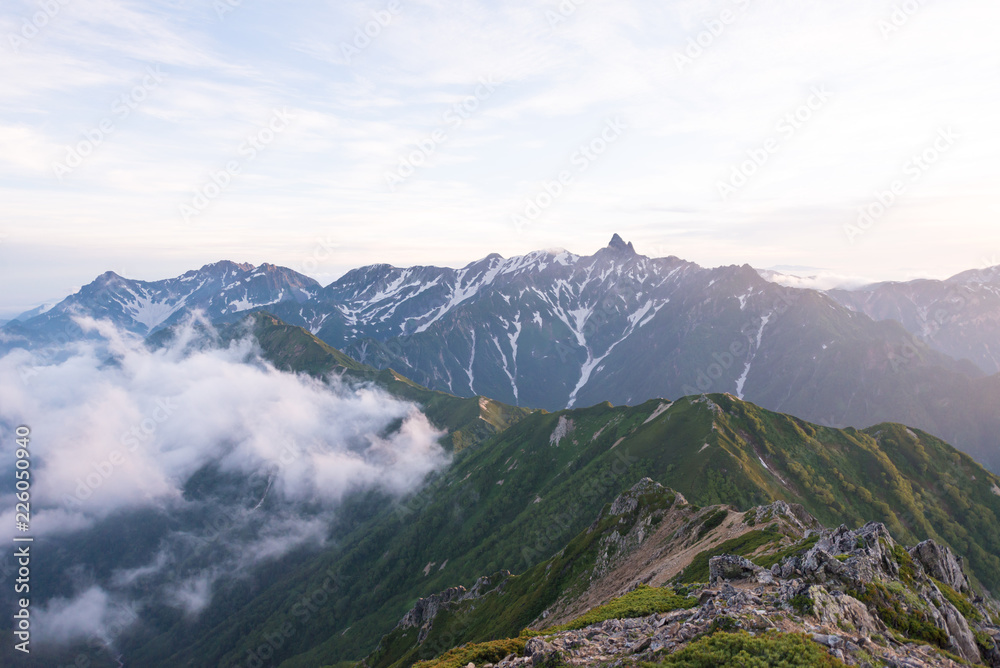 Naklejka premium 北アルプス 展望