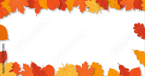 Vector Background With Autumn Golden Leaves