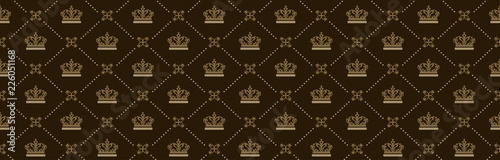 Seamless vector Royal pattern background. The repetition of dark pattern texture. Vector art.