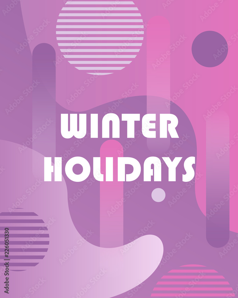 Winter background with gradients,shapes and geometric elements in memphis style.Abstract posters perfect for prints,flyers,banners,invitations,special offer and more.