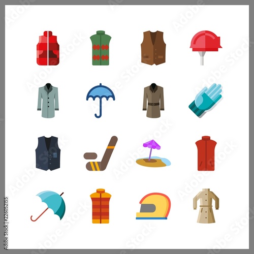 16 protective icon. Vector illustration protective set. worker and gloves icons for protective works