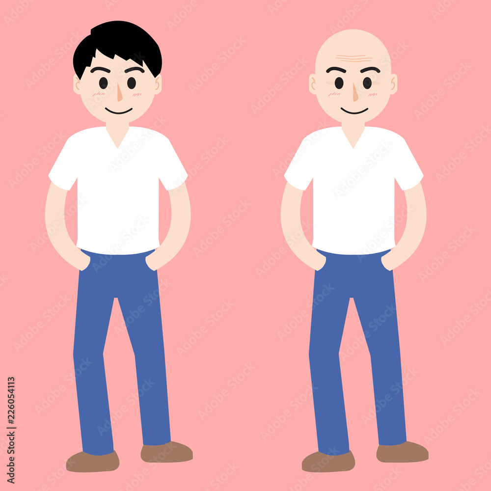 man character cartoon young&old A character for your project. Vector illustration in a flat style man character cartoon young&old A character for your project. Vector illustration in a flat style