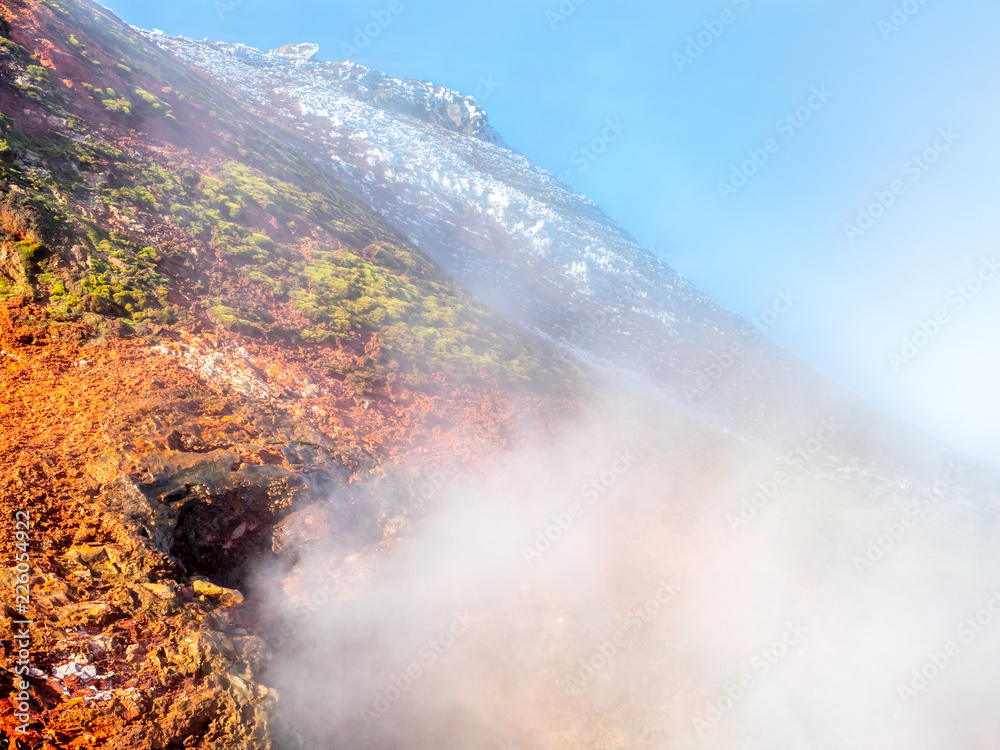Heat stream in Deildartunguhver hot spring, Iceland Heat stream in Deildartunguhver hot spring, Iceland