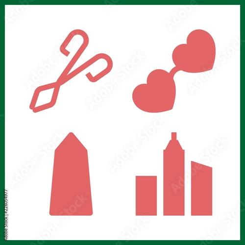 reflection icon. skyline and crucible tongs vector icons in reflection set. Use this illustration for reflection works.