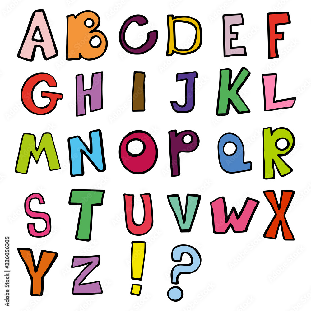 Fototapeta premium Set of doodle letters. Alphabet.