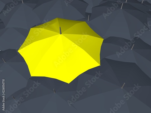 umbrella  yellow and black defference