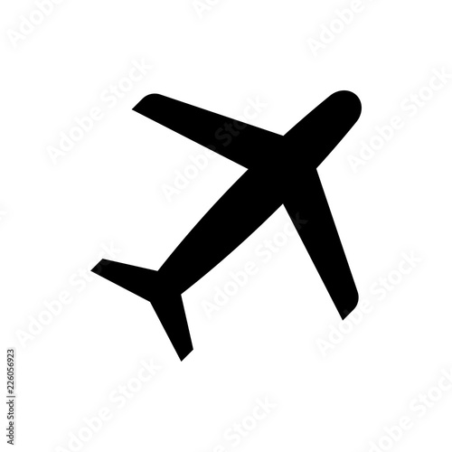 Airplane vector icon, aircraft symbol. Simple illustration, flat design for web or mobile app