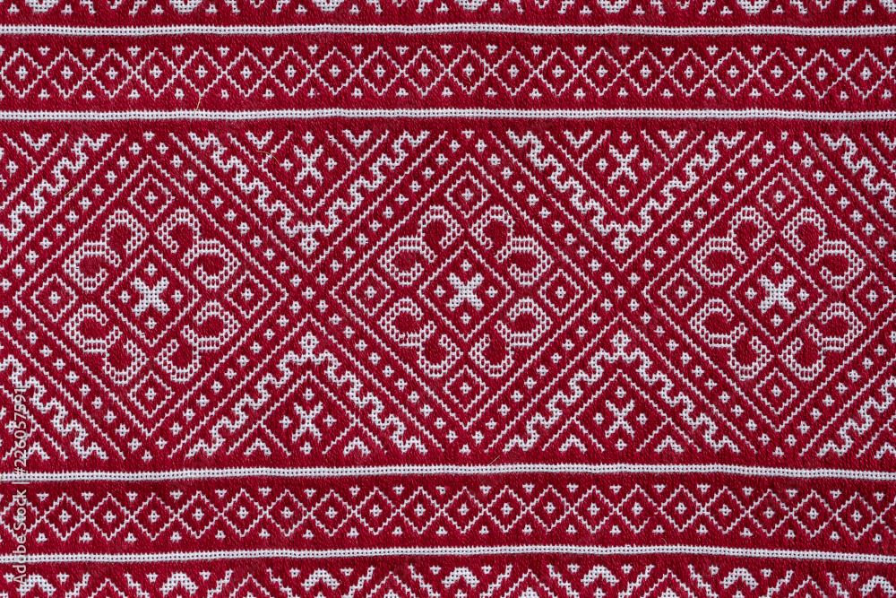 Traditional Ukrainian Towel Ornament With Ethnic Crossstitch