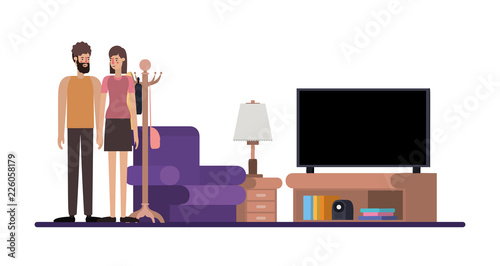 couple on livingroom avatars characters