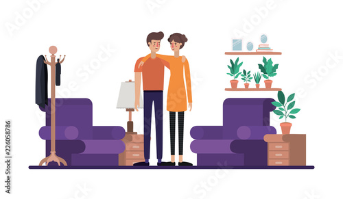 couple on livingroom avatars characters