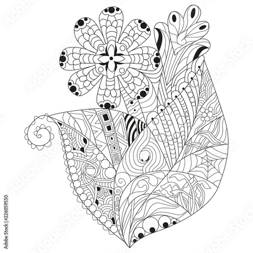 Zentangle stylized flower. Hand Drawn lace vector illustration