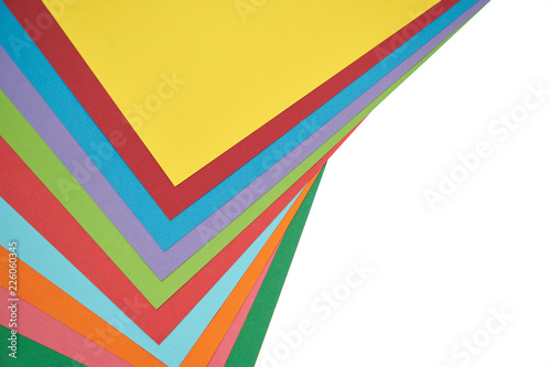 colorful papers on white background