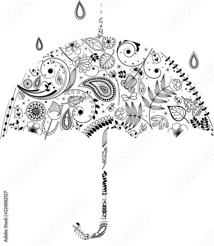 various plants patterns in umbrella