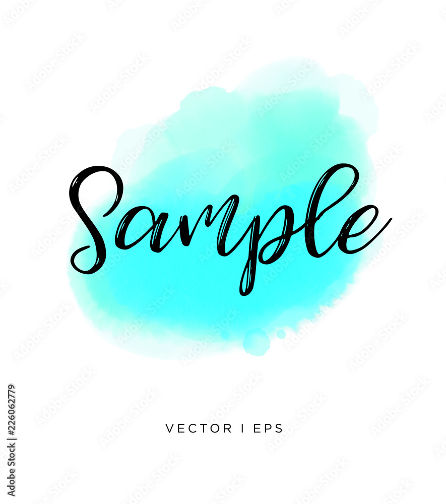 Obraz Abstract vector blue delicate watercolor splash isolated on white background.