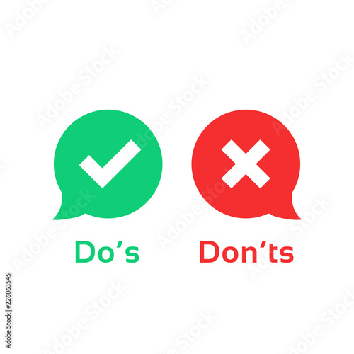 color speech bubble like dos and donts