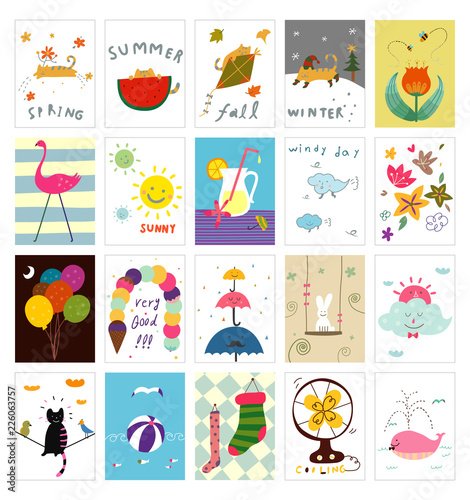 Various seasonal postcard