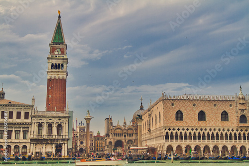 Classic view of Venice  Italy at the entrance to St. Mark s Square