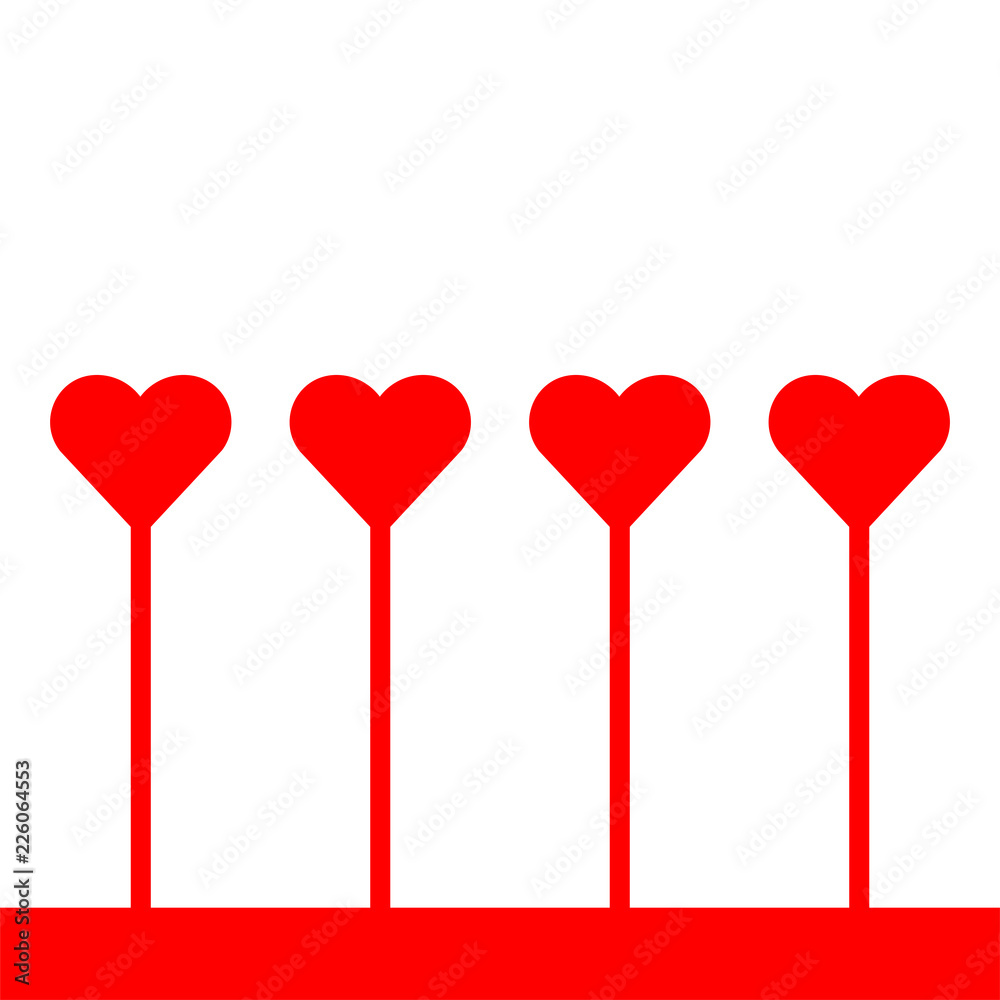 Heart balloon vector icon, Modern flat sign isolated on white background 
