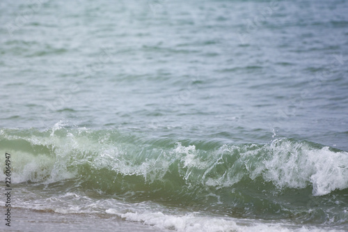 The ocean in motion that waves on the beach