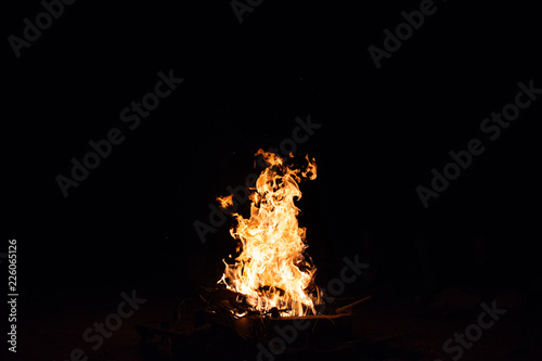 fire on black background