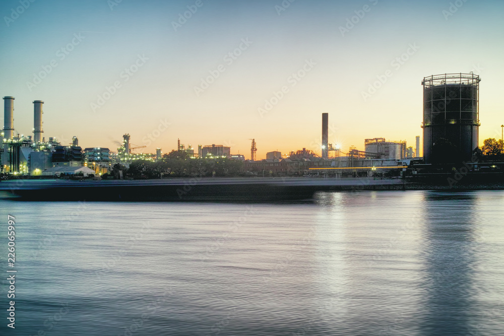 Mannheim river industry chemical neckar ship bulb