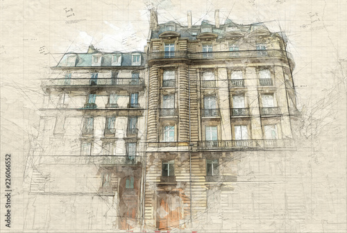 Fototapeta Paryski budynek