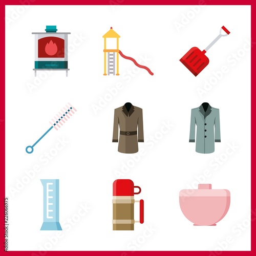 9 steel icon. Vector illustration steel set. crucicle and coat icons for steel works