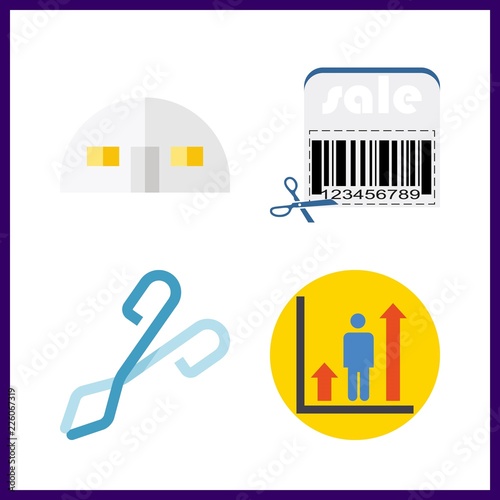 4 stock icon. Vector illustration stock set. barcode and profits icons for stock works