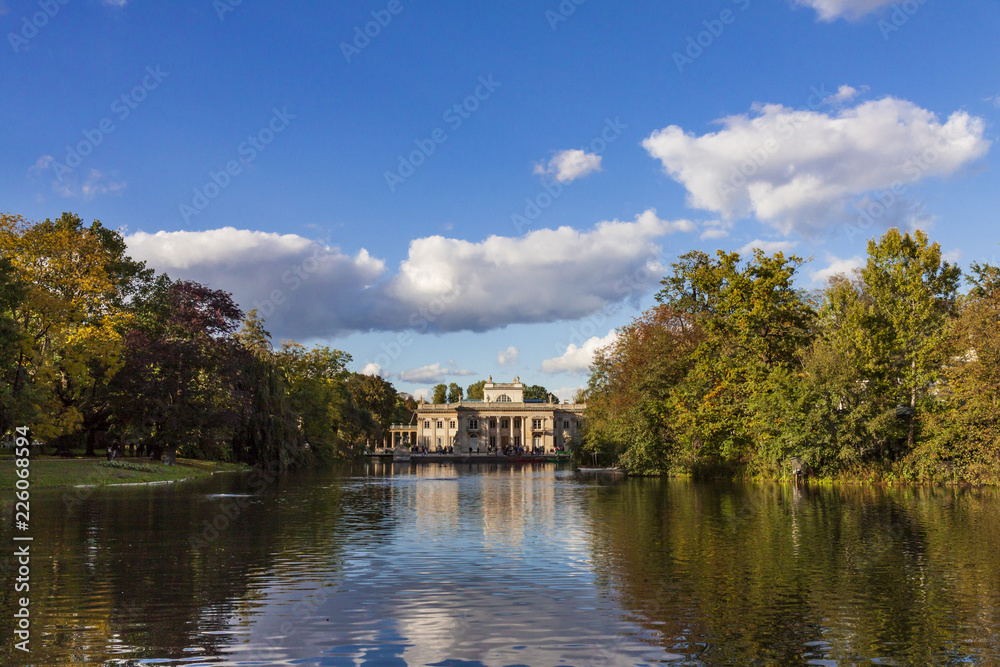 Palace on water in Royal Baths in Warsaw Palace on water in Royal Baths in Warsaw