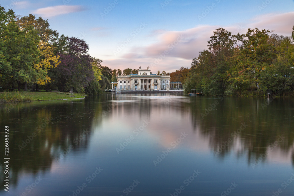 Palace on water in Royal Baths in Warsaw Palace on water in Royal Baths in Warsaw