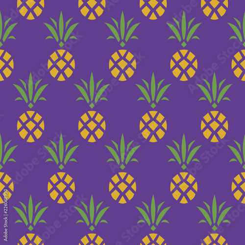 Pineapple Background. Vector Endless.