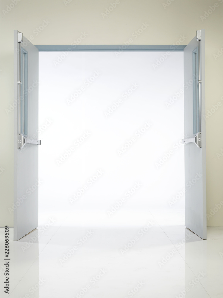 White double doors open White double doors open
