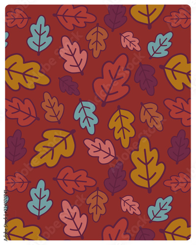 fond Feuilles d'automne motif raccord inclus