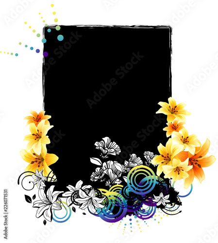 label with flora design