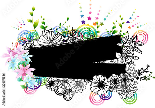 label with flora design