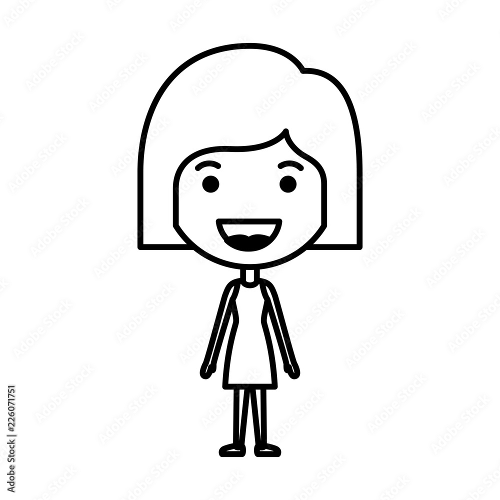 cartoon woman happy kawaii character cartoon woman happy kawaii character