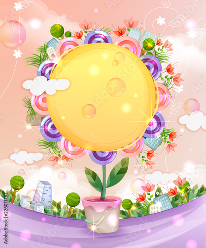 One flower pot with building exterior