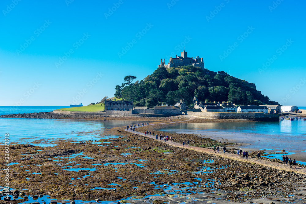St Michael's Mount sits in Mounts Bay off the southern Cornish coastline