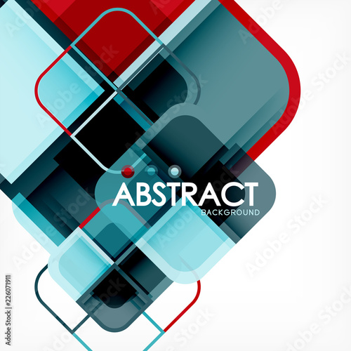 Square geometric abstract background, paper art design for cover design, book template, poster, cd cover illustration