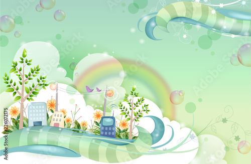 Cell phone with flora design