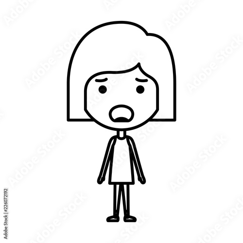 cartoon woman furious kawaii character