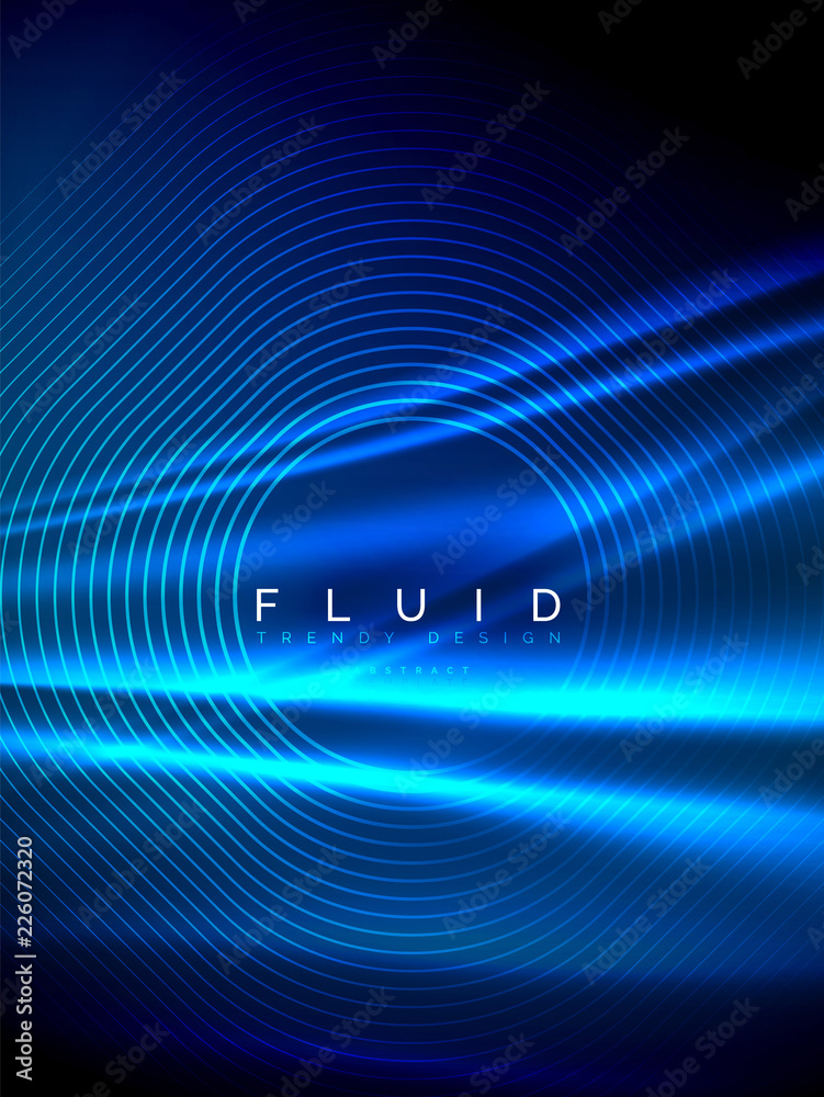Neon glowing wave, magic energy and light motion background. Vector illustration Neon glowing wave, magic energy and light motion background. Vector illustration