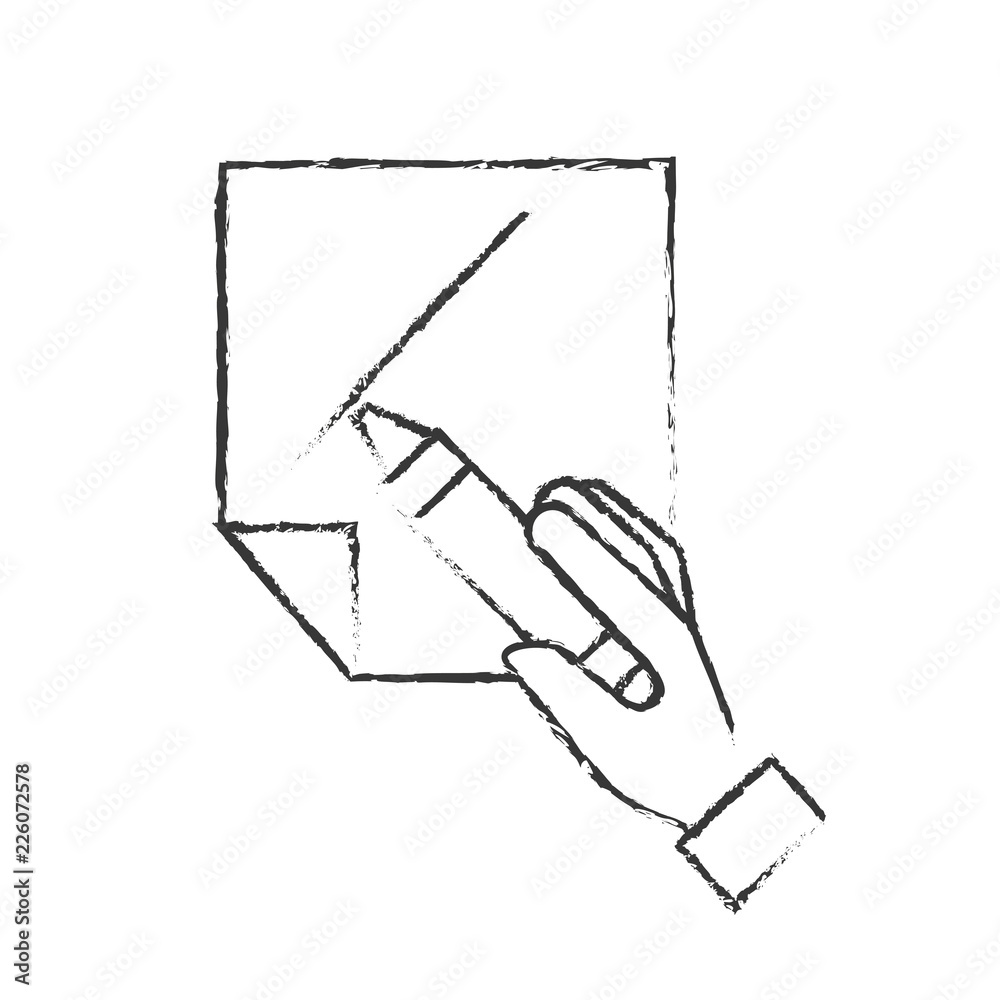 hand holding color crayon paint paper hand holding color crayon paint paper